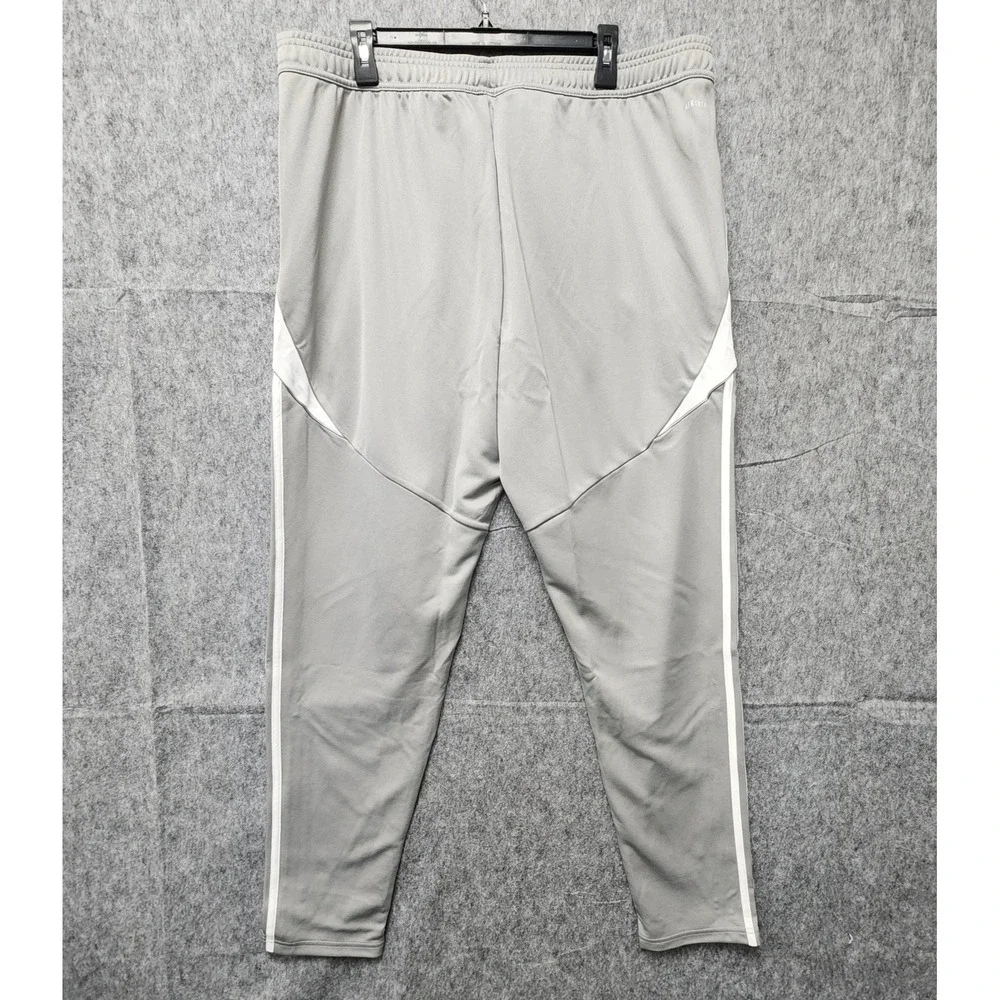 Adidas Tiro 24 Training Pants Mens 2XLT‎ Gray White 3 Stripe Tapered Joggers NEW